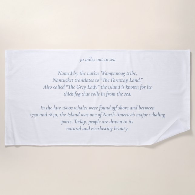 Toalha De Praia Nantucket 30 milhas para Sea Beach Towel (Frente)