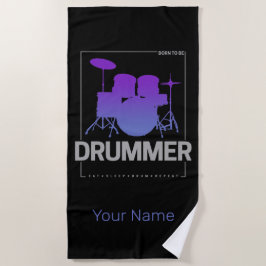 Toalha De Praia Nascer de Drummer a ser para membro de Banda do Pe