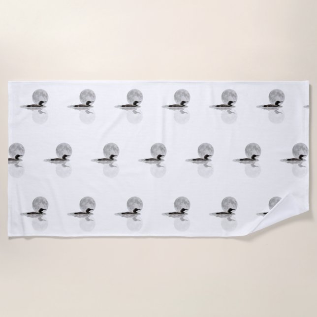 Toalha De Praia Natações De Lua Na Torre Da Praia (Frente)