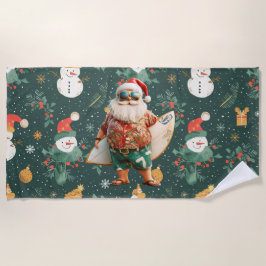Toalha De Praia Natal em julho com SANTA CLAUS