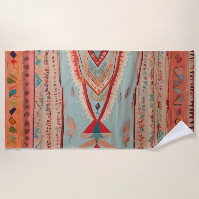 Toalha De Praia Native America Pattern (Frente)