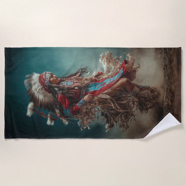 Toalha De Praia Native American Dancer Beach Towel (Frente)