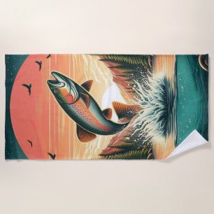 Toalha De Praia Natureza da truta-espumante