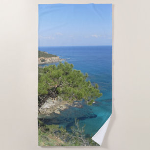Toalha De Praia Natureza Fotografia Mediterrâneo Montanha e Mar