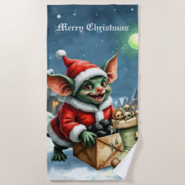 Toalha De Praia Naughty List Delivery: The Goblin Clause Chronicle