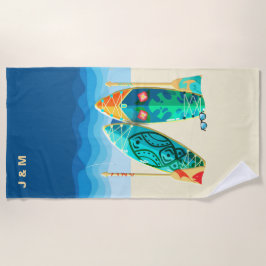 Toalha De Praia Náutica Chic do Nome Personalizado