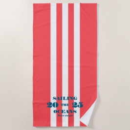 Toalha De Praia Nautical Party Beach Towel