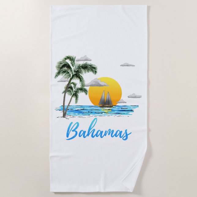 Toalha De Praia Navigação das férias de Bahamas (Frente)