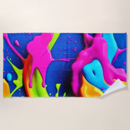 Toalha De Praia Neon Paint Driart