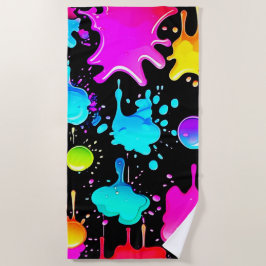 Toalha De Praia Neon Paint Drives Design