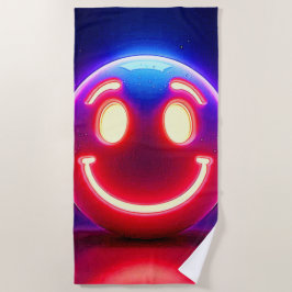 Toalha De Praia Neon Smile: Feliz Brilho
