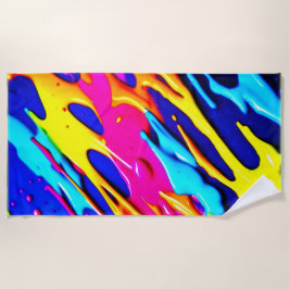 Toalha De Praia Neon Splatter Design
