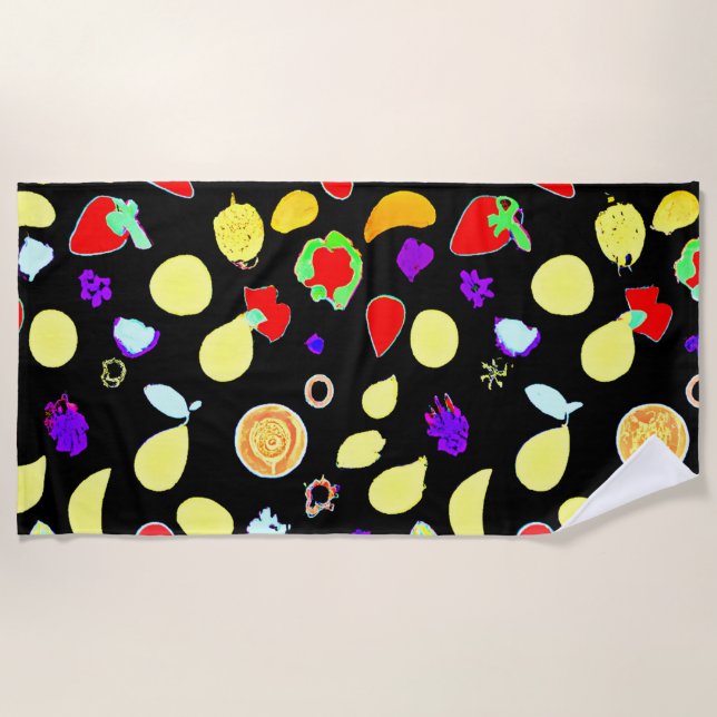 Toalha De Praia Neon Tropic Fruta Burst (Frente)