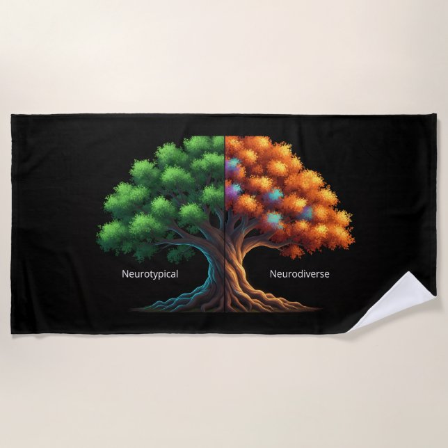 Toalha De Praia Neurotypical vs. Neurodiverse (Frente)
