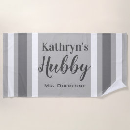 Toalha De Praia Newlyweds Personalizados "Hubby"
