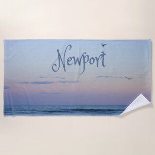 Toalha De Praia Newport Beach California Ocean Sunrise Azul