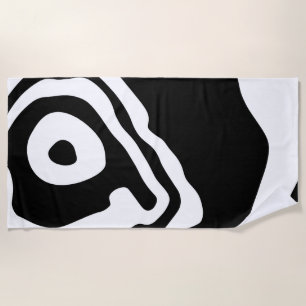 Toalha De Praia No Profundo: Abstrato preto e branco