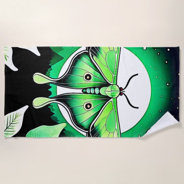 Toalha De Praia Noite de Moth lunar (Frente)