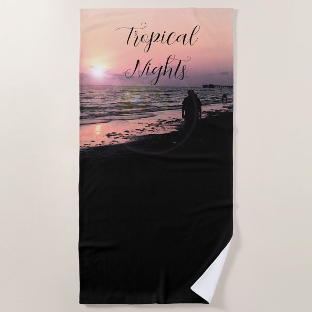 Toalha De Praia Noites tropicais, Sunset Beach Towel (Frente)