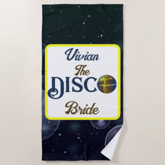 Toalha De Praia Noiva de Discoteca Personalizada Festa de Solteira