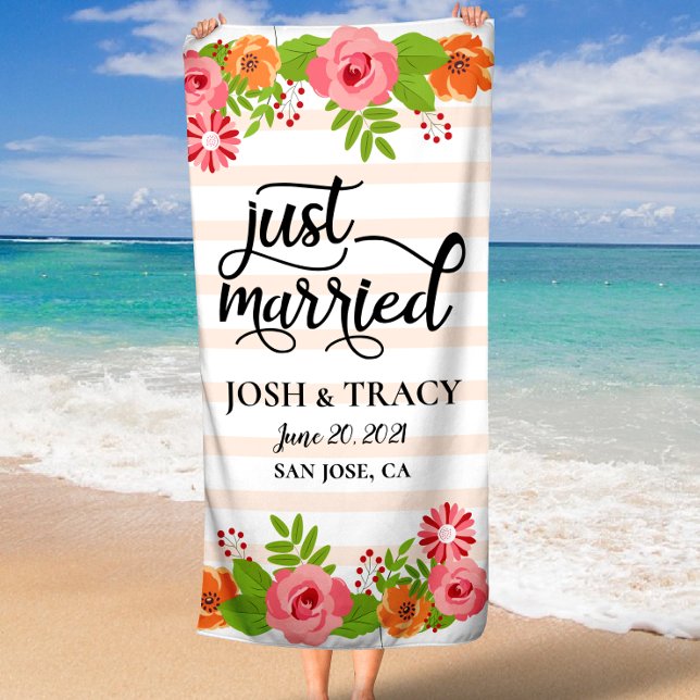 Toalha De Praia Noiva e Noivo, Marido e Esposa, Presente de Casame (Bride and Groom, Hubby and Wifey, Wedding Gift Beach Towel)