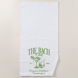 Toalha De Praia Noiva Personalizada Cocktail Retro Verde