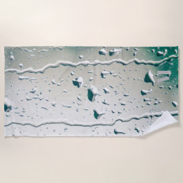 Toalha De Praia Noiva Personalizada com Gotas de Chuva Brancas