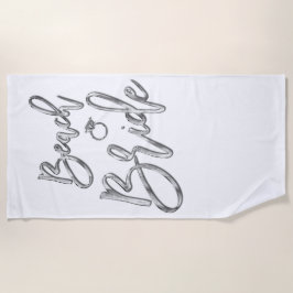 Toalha De Praia Noiva Praia com Efeito Prateado com Toalha Anel