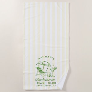 Toalha De Praia Noiva Verde & Amarelo Personalizado Moderno