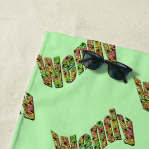 Toalha De Praia Nome Colorido Wendy, Beach Towel