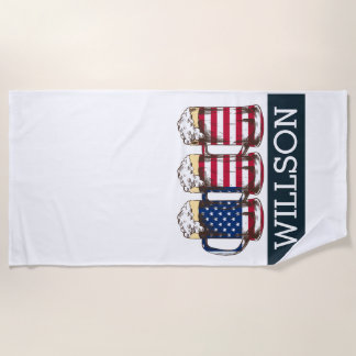 Toalha De Praia Nome da FAMÍLIA de Cerveja AMERICANA