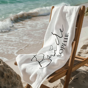 Toalha De Praia Nome da Noiva Personalizada Elegante Personaliza