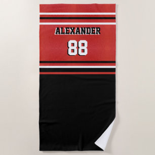 Toalha De Praia Nome de basquete e Jersey Number Beach Towel