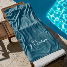 Nome de Monograma Moderno em Azul Script
