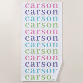 Toalha De Praia Nome de Repetição Personalizado de Girls de Tipo S