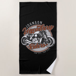 Toalha De Praia NOME DO Biker Legendário Do Cavaleiro De Motociclo