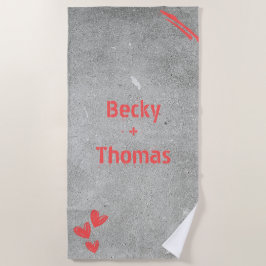 Toalha De Praia Nome do grafite vermelho no concreto da cinza,