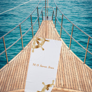Toalha De Praia Nome do iate dos volantes de ouro branco