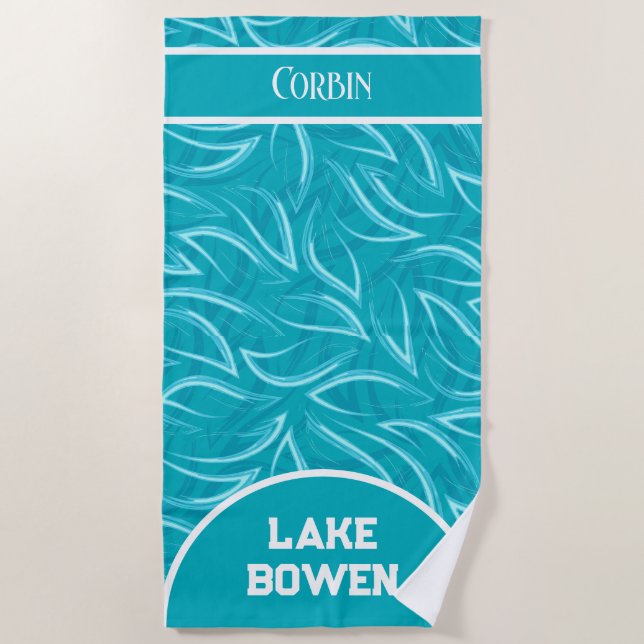 Toalha De Praia Nome e local personalizados Lake/Beach Towel (Frente)