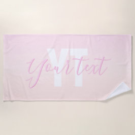Toalha De Praia Nome e Monograma do Modelo de Gradação de rosas cl
