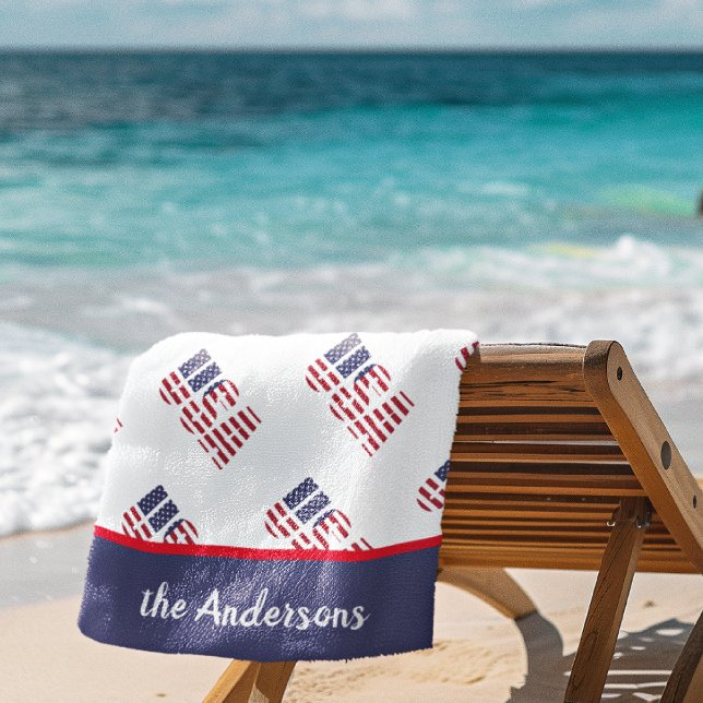 Toalha De Praia Nome, Estados Unidos, Bandeiras Americanas, Estrel (Criador carregado)