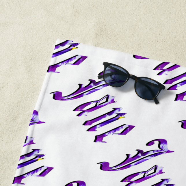 Toalha De Praia Nome Floral "Jane", Beach Towel (In Situ)