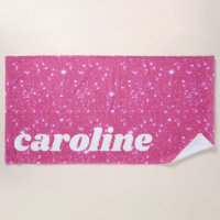 Nome Personalizado Brilho Brilhante Rosa Quente Re