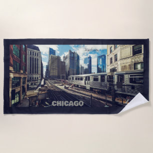 Toalha De Praia Nome personalizado Chicago EUA
