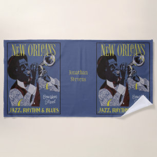Toalha De Praia Nome personalizado da Música Nova Orleans