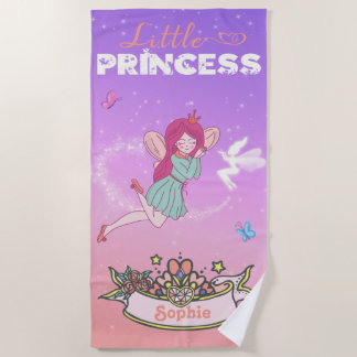 Toalha De Praia Nome Personalizado da Princesa Fada 👸