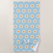 Nome Personalizado Daisy Floral Beach Towel