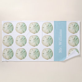 Toalha De Praia Nome Personalizado de Sand Dollar Beach