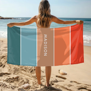 Toalha De Praia Nome Personalizado do Colorida Terra Colorida Mode