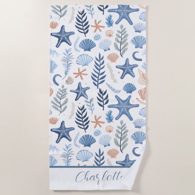 Toalha De Praia Nome Personalizado do Frigorífico da Cava (Frente)